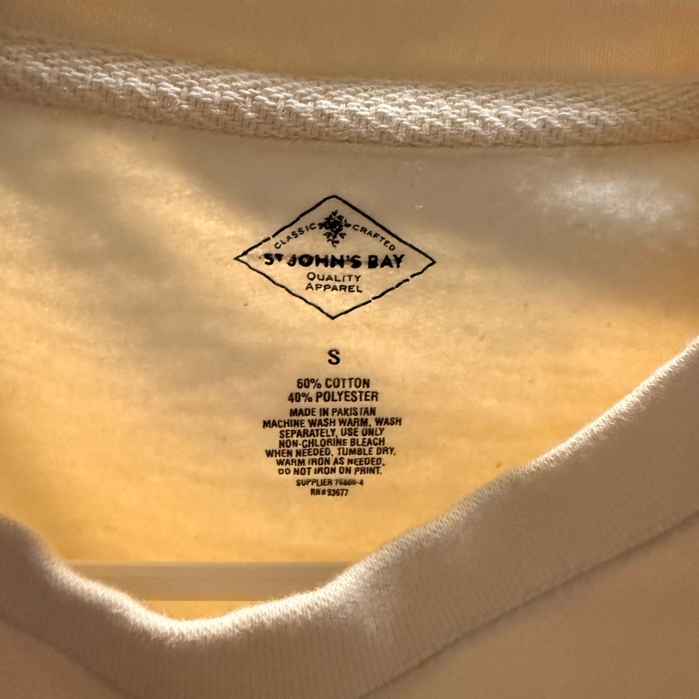 St. John's Bay Cream Cotton Blend Tee